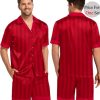 Couples Pajama Set Women & Men Silk Satin Short Sleeve Set Top and Shorts Sleepwear Soft Button-Down Loungewear