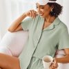 Pajamas Set for Women Short Sleeve Sleepwear Button Down Pjs Lounge Sets Soft Nightwear