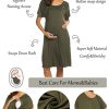 Women’s Nursing/Delivery/Labor/Hospital Nightdress Short Sleeve Maternity Nightgown with Button S-XXL