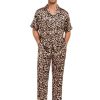 Matching Pajamas for Couples Satin Short Sleeve Sleepwear Women/Men Silk Soft Button Down Nightwear 2 Pcs Loungewear