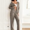 Womens Pajama Sets Button Up Long Sleeve Pjs Soft Lounge Set 2 Piece Sleepwear with Pockets