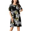 Kings Nightgowns for Women Sleepwear Short Sleeve Sleep Dress Nightshirt