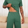 Mens Pajama Sets Short Sleeve T Shirts 2 Piece Shorts Lounge Sets PJ Summer Sleepwear