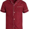 Men's 2-Piece Pajama Set with Short Sleeve Shirt and Long Pants