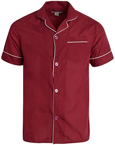 Men's 2-Piece Pajama Set with Short Sleeve Shirt and Long Pants