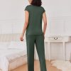 2 Packs Pajamas for Women Set Cap Sleeve Top and Pants Soft Sleepwear Comfy Pjs Set with Pockets Lounge Set