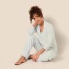 womens Cotton Modal Long-Sleeve Shirt and Full-Length Bottom Pajama Set