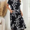 Cotton Nightgowns for Women Soft Short Sleeve Long Night Gowns Sleepwear with Pockets