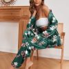 Classic Satin Pajamas for Women Long Sleeve Button Down Sleepwear Soft Silk Loungewear Pjs Set S-XXL