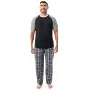 Men's Jersey Henley Top and Broadcloth Pant Sleep Pajama Set