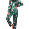 Classic Satin Pajamas for Women Long Sleeve Button Down Sleepwear Soft Silk Loungewear Pjs Set S-XXL