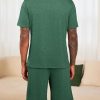 Mens Pajama Sets Short Sleeve T Shirts 2 Piece Shorts Lounge Sets PJ Summer Sleepwear