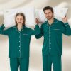 Matching Pajamas for Couples, Button Up Pjs Set for Men and Women Soft Warm Loungewear