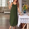 Women's Sleeveless Nightgown Long Nightgowns for Women Full Slip Soft Nightshirt Wide Strap Sleepwear Lounge Dresses