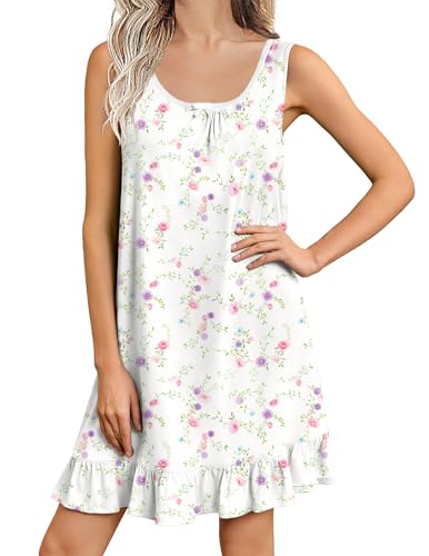 Nightgowns for Women Sleeveless Nightdress Cute Night Gowns Short Sleepshirt Soft Sleepwear Pajama Dress S-XXXL