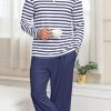 Men's Pajamas Set Long Sleeve Pjs 2 Piece Comfy Pajama Sleepwear Henley Loungewear Sets with Pockets