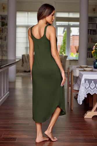 Women's Sleeveless Nightgown Long Nightgowns for Women Full Slip Soft Nightshirt Wide Strap Sleepwear Lounge Dresses