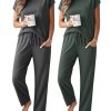 2 Packs Pajamas for Women Set Cap Sleeve Top and Pants Soft Sleepwear Comfy Pjs Set with Pockets Lounge Set