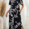 Cotton Nightgowns for Women Soft Short Sleeve Long Night Gowns Sleepwear with Pockets