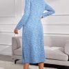Womens Long Sleeve Nightgowns Long Sleep Shirts Henley Night Shirts Full Length Nightgown
