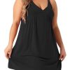 Plus Size Women's Nightgown Spaghetti Strap V Neck Sleeveless Racerback Sleepwear Chemise Nightdress