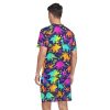 Men's Short Sleeve Pajama Set Summer Pj Short Set 2 Piece Loungewear Sleepwear with Pockets