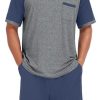 Mens Pajamas Set Lightweight Summer Pjs Sleepwear Soft Comfy Short Sleeve Loungewear Print With Pocket (S-4XL)
