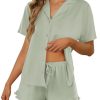 Pajamas Set for Women Short Sleeve Sleepwear Button Down Pjs Lounge Sets Soft Nightwear