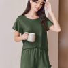 Womens Pajama Sets Shorts Ruffle Pajamas Set Soft Summer Pj Set 2 Piece Loungewear Short Sets