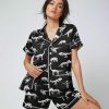 Women’s Silk Satin Pajama Set, Short Sleeve Button Down 2 Piece PJs with Shorts, Cozy Loungewear & Matching Holiday Pajamas
