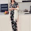 Pajama Sets for Women 2 Pack, Short Sleeve with Long Pant Pjs Sleepwear Comfy Lounge Sets with Pockets