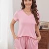 Womens Pajama Sets Summer Pjs Soft Short Sleeve Sleepwear Comfy Ruffle Pj Shorts Set Cute Lounge Sets with Pockets