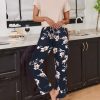 2 Pack Pajamas for Women Set Short Sleeve Sleepwear Top and Pants Pjs Soft Printed Lounge Sets with Pockets