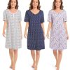 3 Pack Nightgowns for Women Short Sleeve Night Gown Soft Sleep Shirts Women's Sleepwear Print Sleep Dress