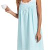 100% Cotton Nightgowns for Women Sleeveless Night Gown with Pockets