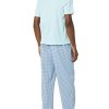 Men's Cotton Poplin Pant with Cotton Jersey T-Shirt Pajama Set