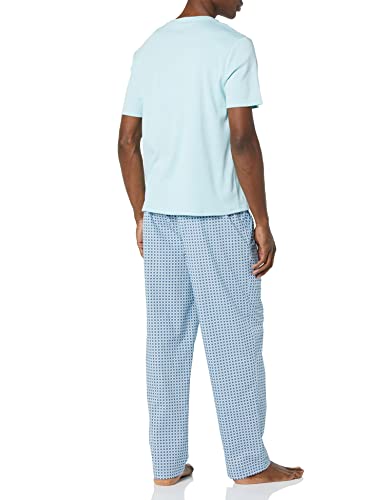 Men's Cotton Poplin Pant with Cotton Jersey T-Shirt Pajama Set