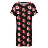 Canadian Flag Map Nightgowns for Women Sleepwear Short Sleeve Sleep Dress Nightshirt