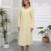 Long Cotton Nightgowns for Women 100% Cotton Night Gown Long Sleeve Ladies Nightgowns Sleepwear Vintage Sleep Dress