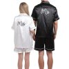His and Hers Pajamas Sets Matching Pajamas for Couples Satin Button Pjs Short Sleeve Sleepwear for Women Men