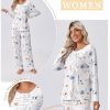 Womens Pajama Sets Pleated Tops with Long Pants Lounge Set Long Sleeve Fall Sleepwear Ladies Pjs S-XXL