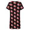 Canadian Flag Map Nightgowns for Women Sleepwear Short Sleeve Sleep Dress Nightshirt