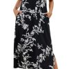 Cotton Nightgowns for Women Soft Short Sleeve Long Night Gowns Sleepwear with Pockets