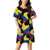 Colombian Flag Map Nightgowns for Women Sleepwear Short Sleeve Sleep Dress Nightshirt