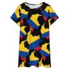 Colombian Flag Map Nightgowns for Women Sleepwear Short Sleeve Sleep Dress Nightshirt
