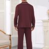 Mens 100% Cotton Pajamas Set Long Sleeve Sleepwear Button Down Pjs Loungewear with Pockets