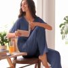 Pajamas for Women Set 2 Piece Short Sleeve Tops with Long Pants V Neck Soft Pjs Casual Lounge Set with Pockets