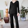 Womens Pajama Sets 2 Piece Lounge Set Fall Winter Pajamas Long Sleeve Pjs Top and Pants Soft Pj Sets Loose Sleepwear