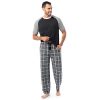 Men's Jersey Henley Top and Broadcloth Pant Sleep Pajama Set