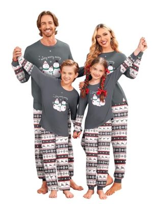 Family Christmas Pajamas Matching Sets Soft Long Sleeve Couple Pjs Xmas Sleepwear Holiday Lounge Set